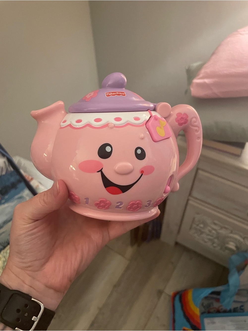 Fisher-Price Pink and Purple Smiling Teapot Toy